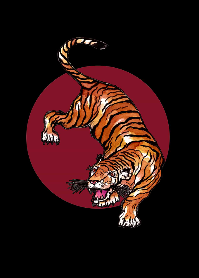 Red Circle Tiger