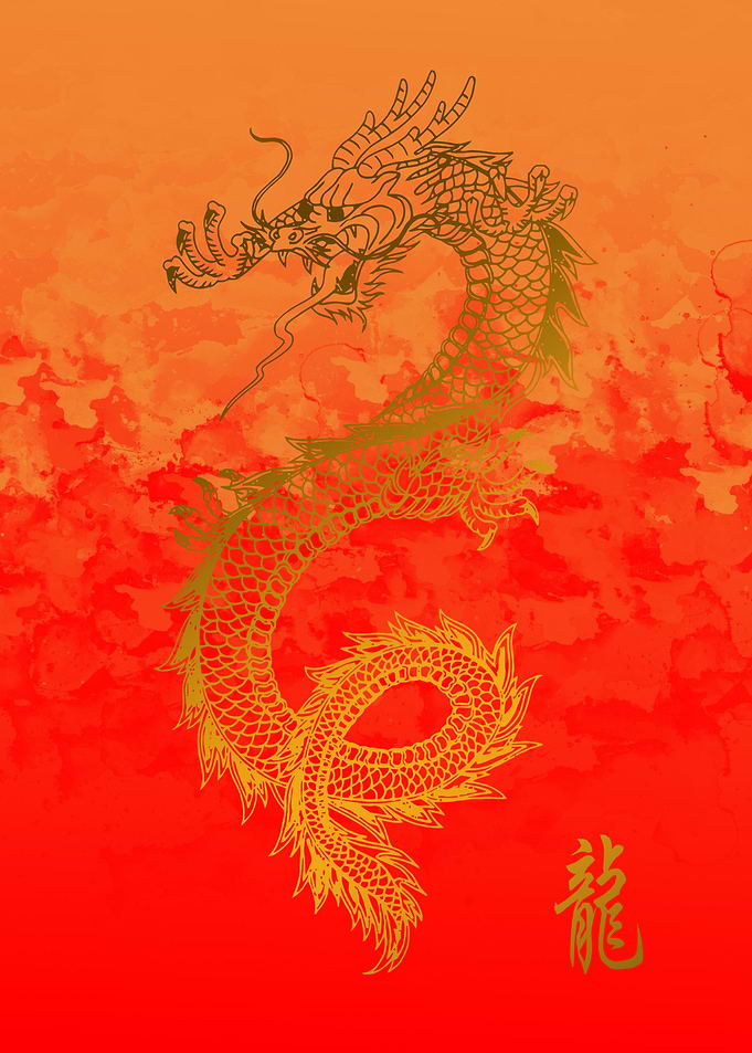 Japanese golden dragon