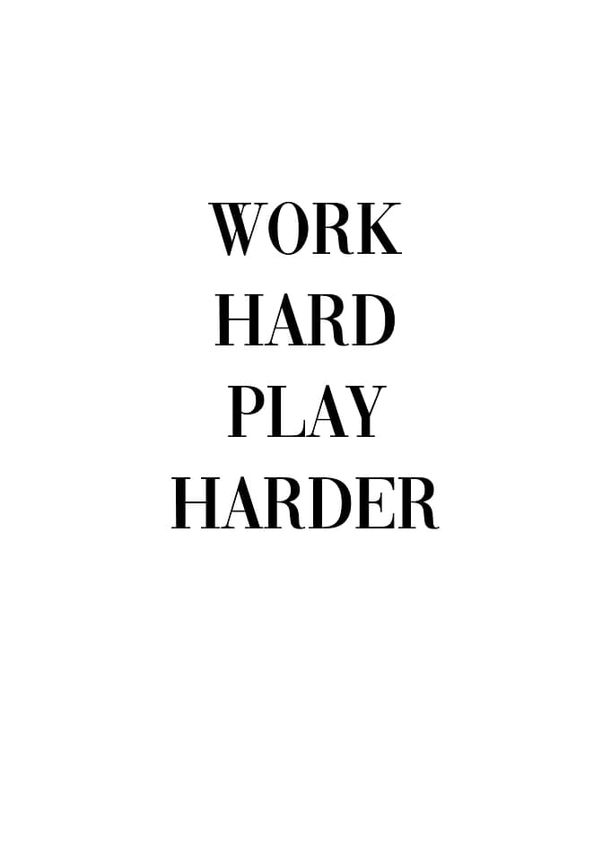 Work Hard Play Harder