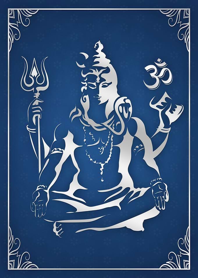Lord Shiva Blue Silver