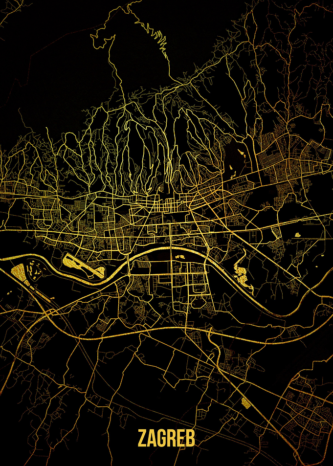 Zagreb gold map