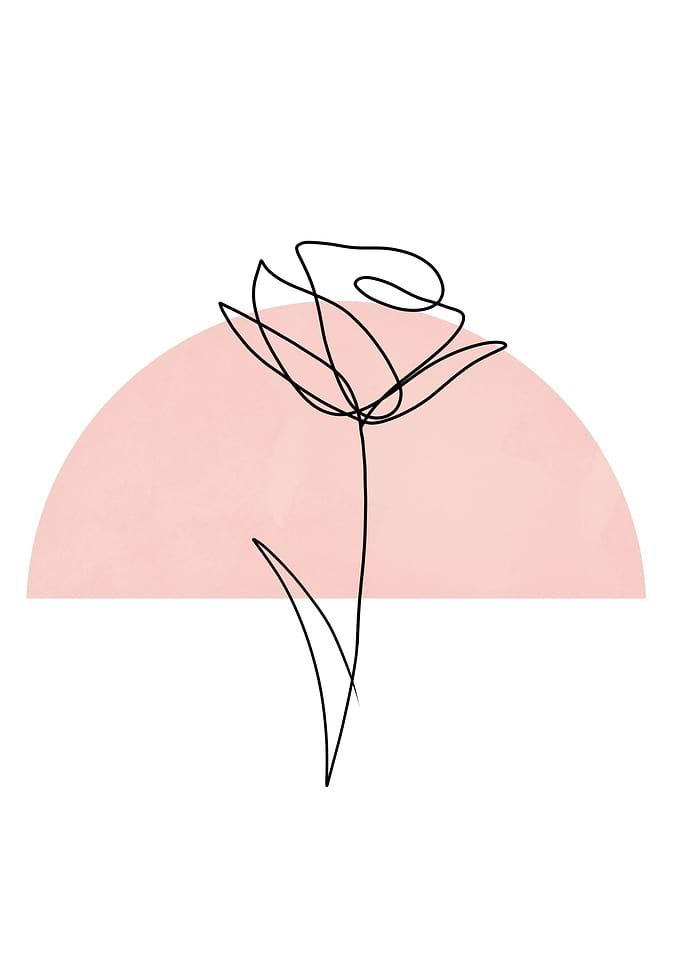 One Line Rose Wall Art