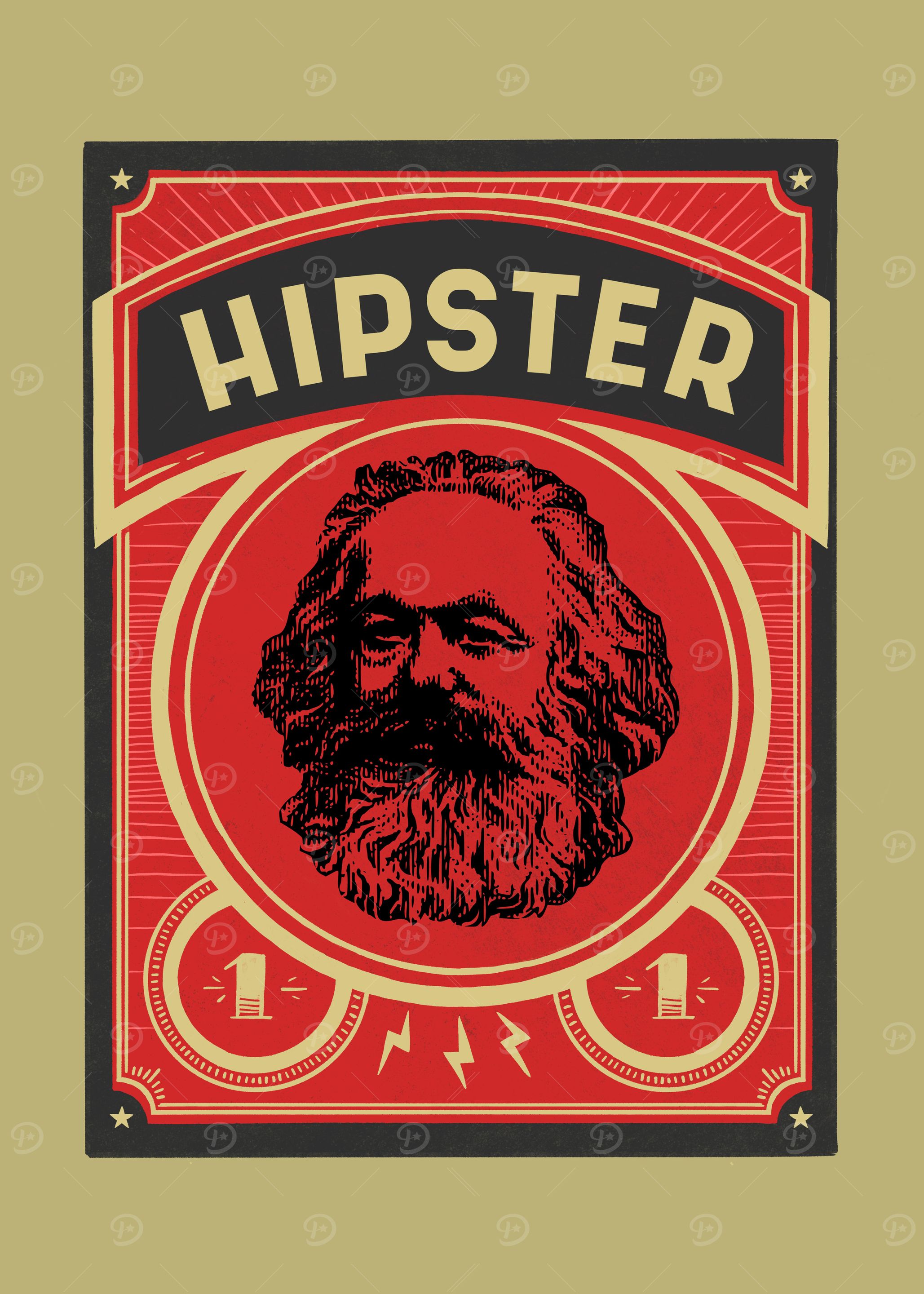 Hipster Marx Retro Poster