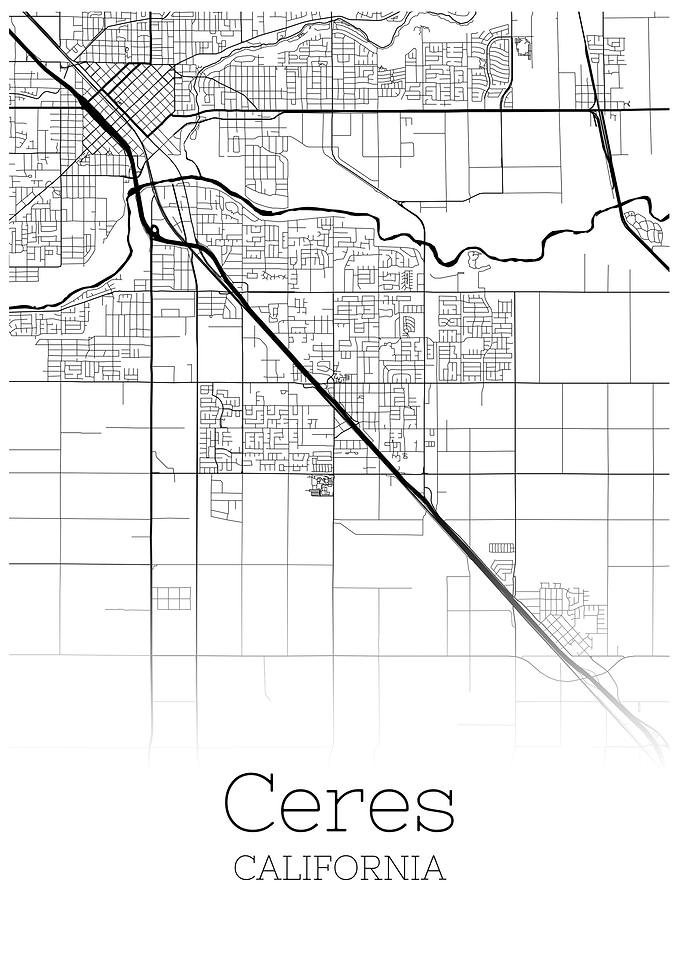 Ceres California city map