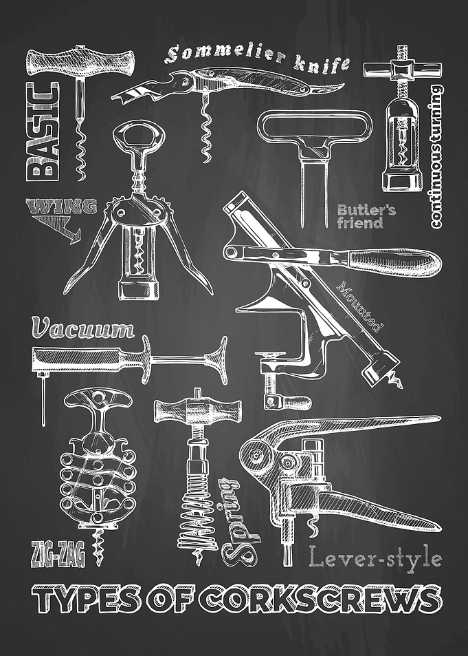Types of corksrews chalk