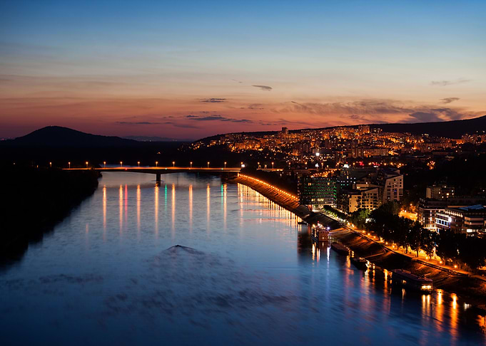 Bratislava At Danube River