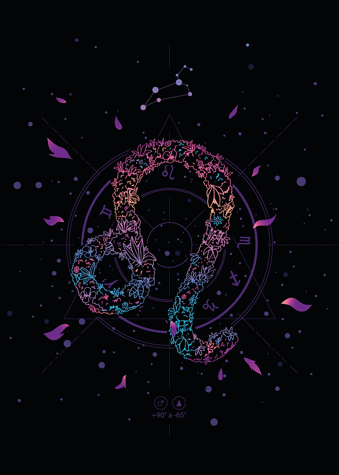 LEO FLORAL ZODIAC SIGN