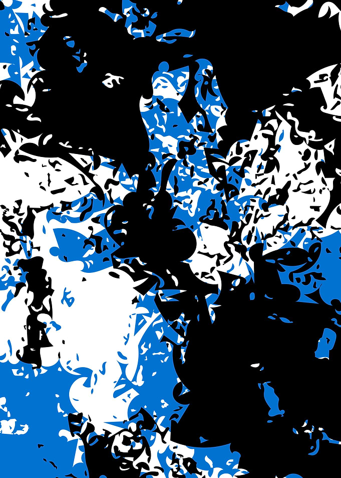 Blue Black and White