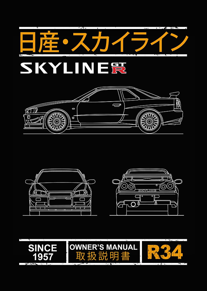 Blueprint of Skyline R34