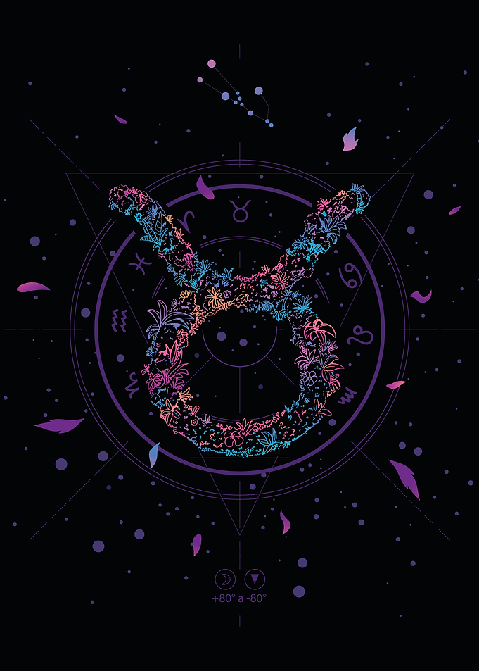 TAURUS FLORAL ZODIAC SIGN