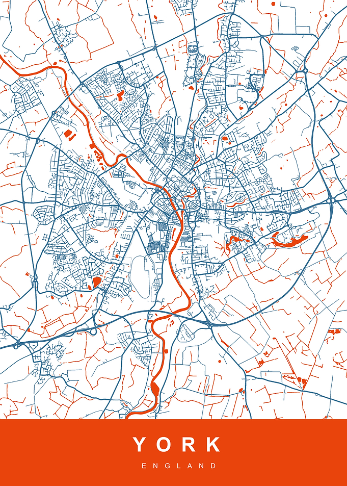 YORK City Map England UK