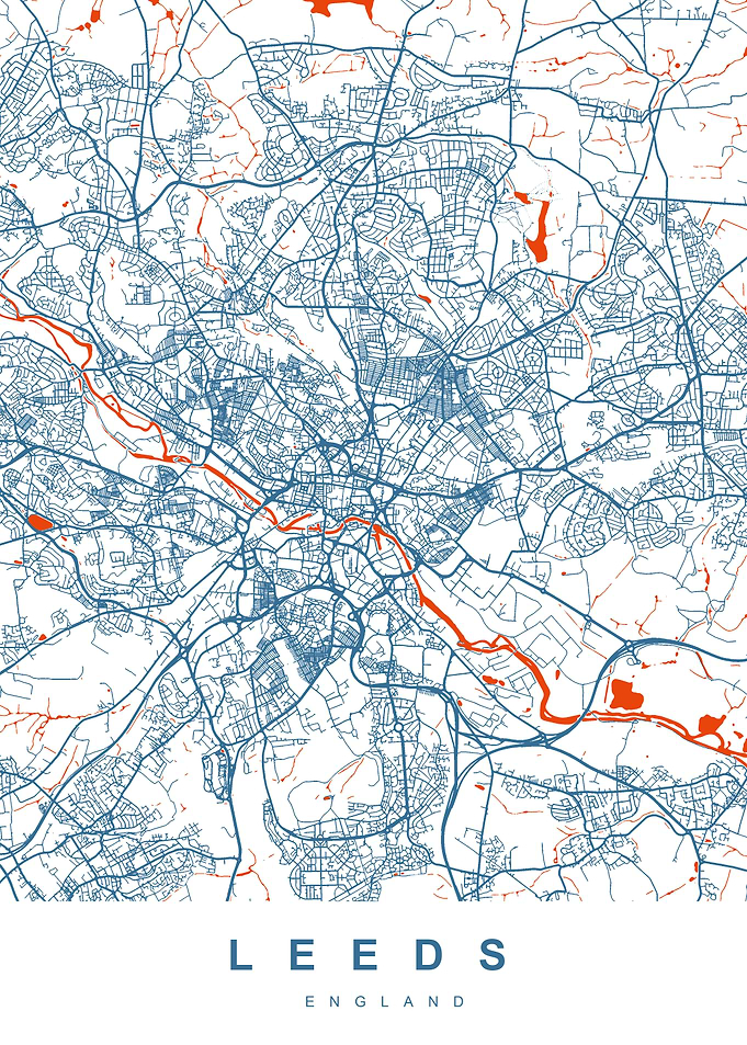 LEEDS City Map England UK