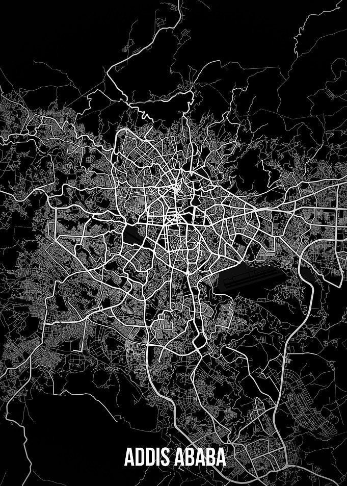 Addis Ababa dark map