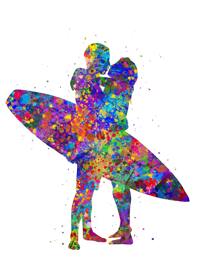 Surfer couple