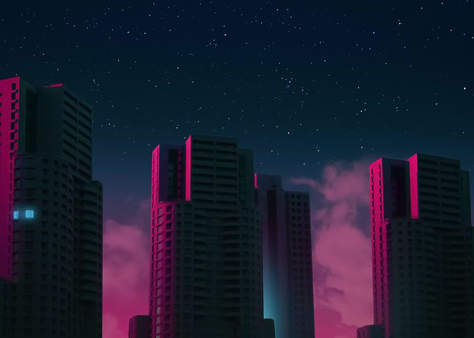 Pink concrete buildings