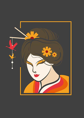 Cranes Japanese Geisha