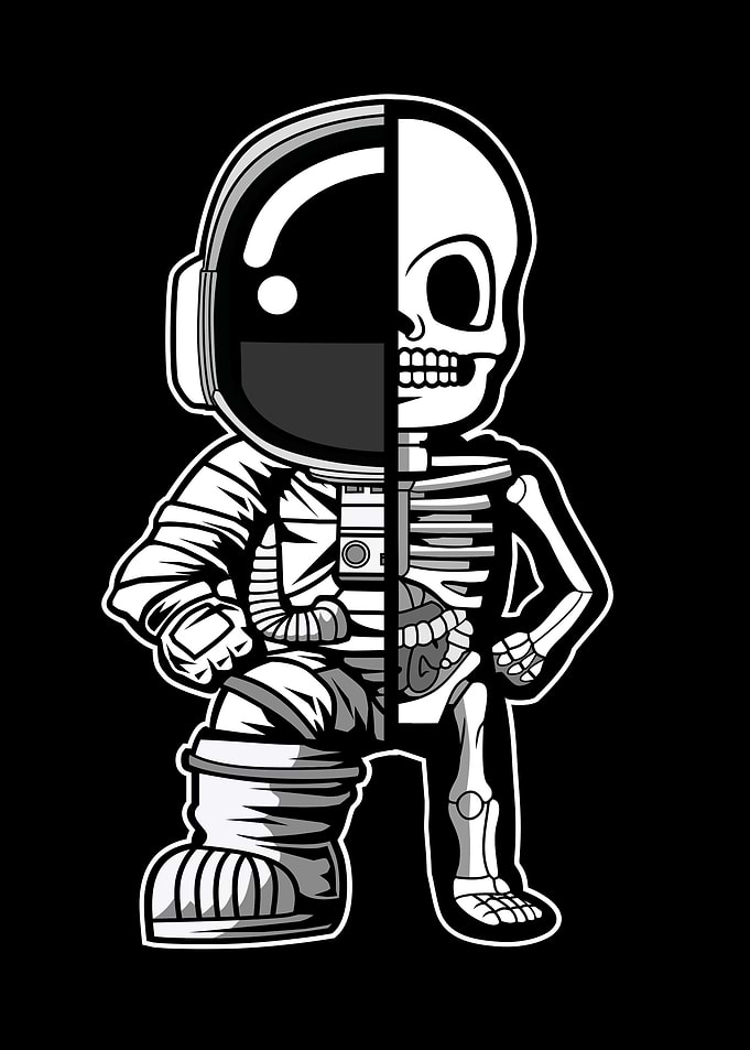 Astronaut Half Skeleton