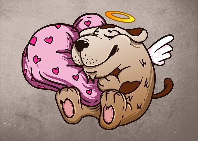 Cute angelic dog pillow
