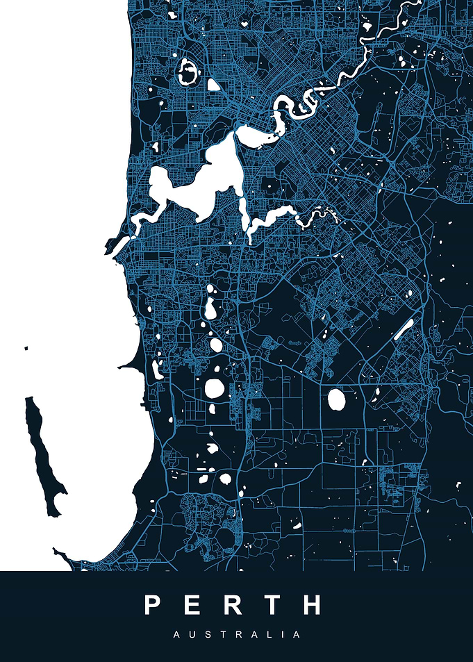 PERTH City Map Australia