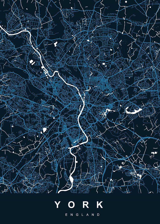 YORK City Map England UK
