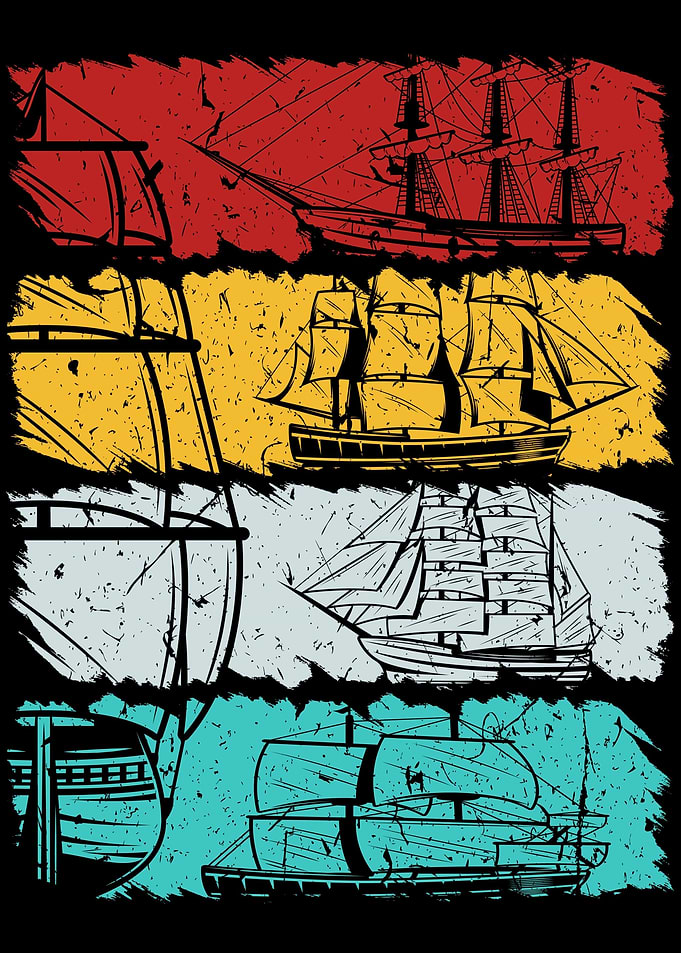 Vintage Retro Sailboat