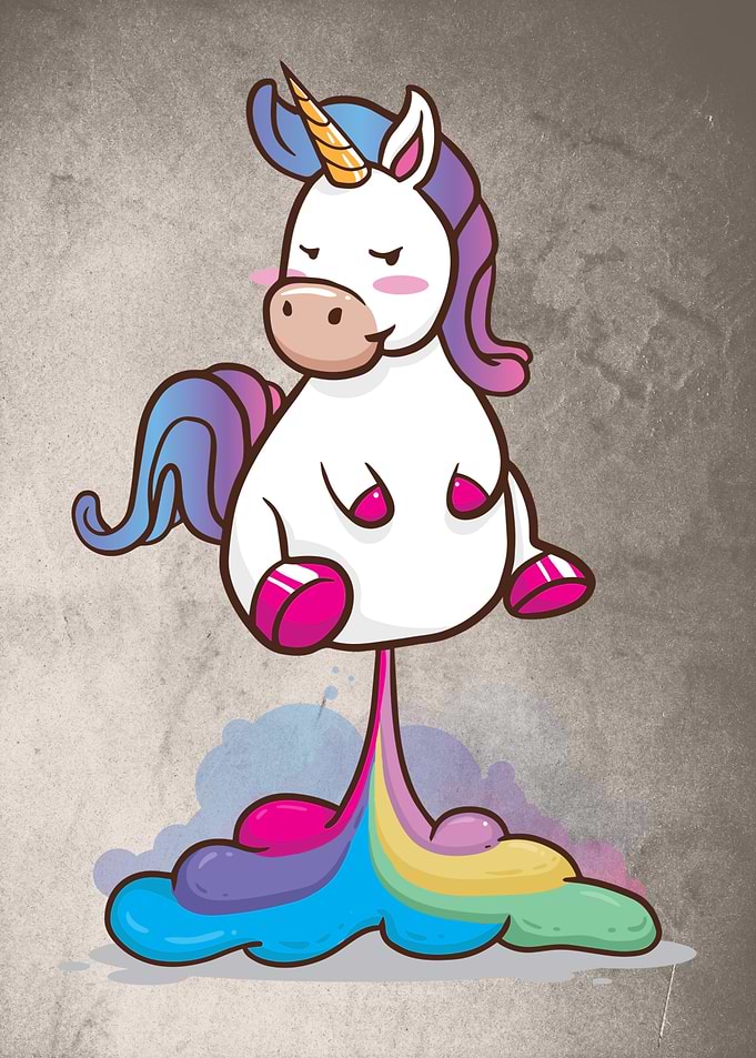 Unicorn farting rainbow
