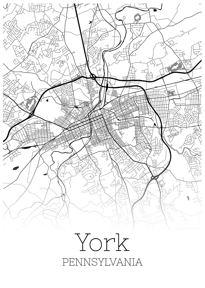 York Pennsylvania city map