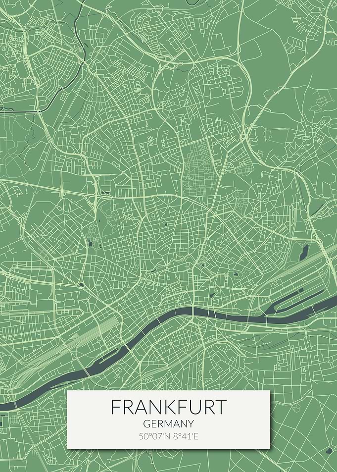 Frankfurt Map Green