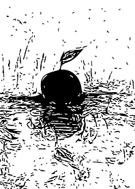 Black and white apple