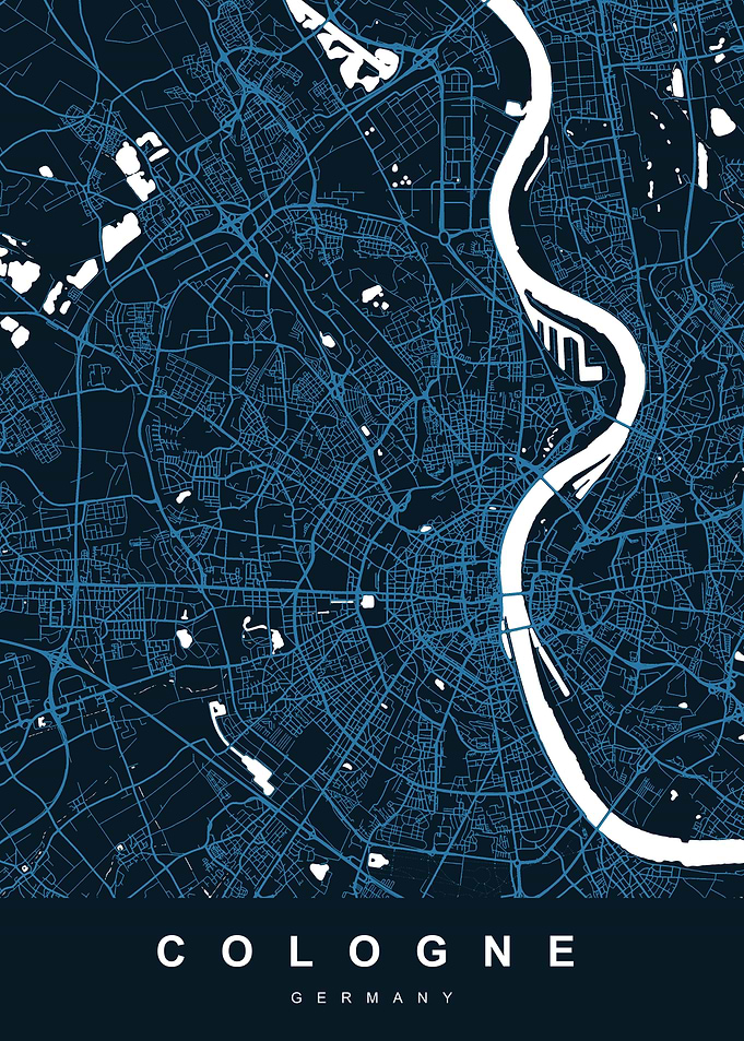 COLOGNE City Map Germany
