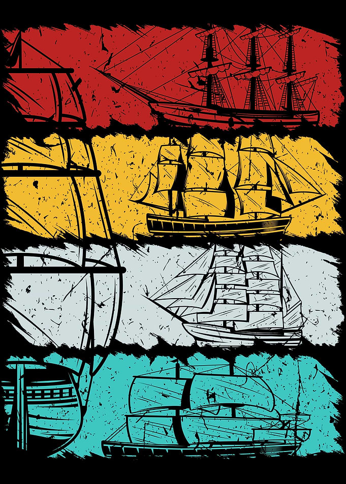 Vintage Retro Segelboot