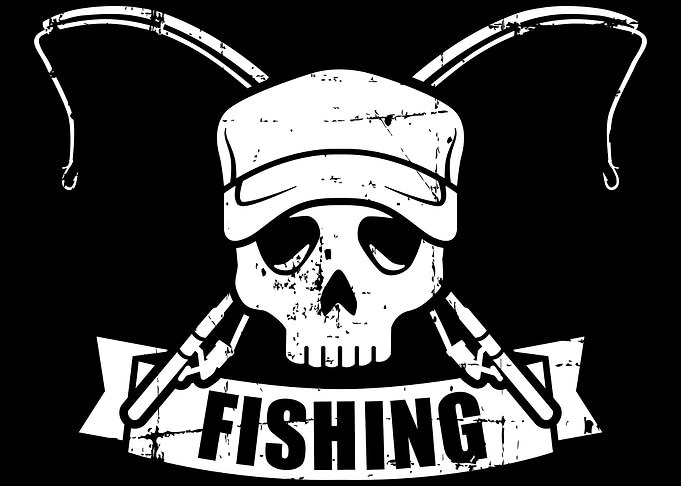 Fishing rods skull