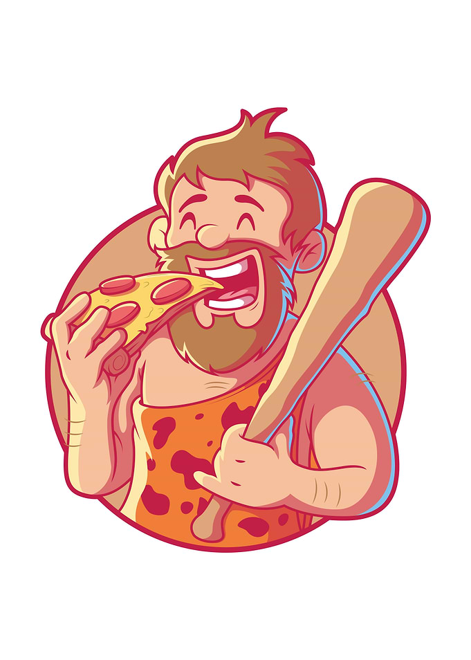 Pizza and Cave Man