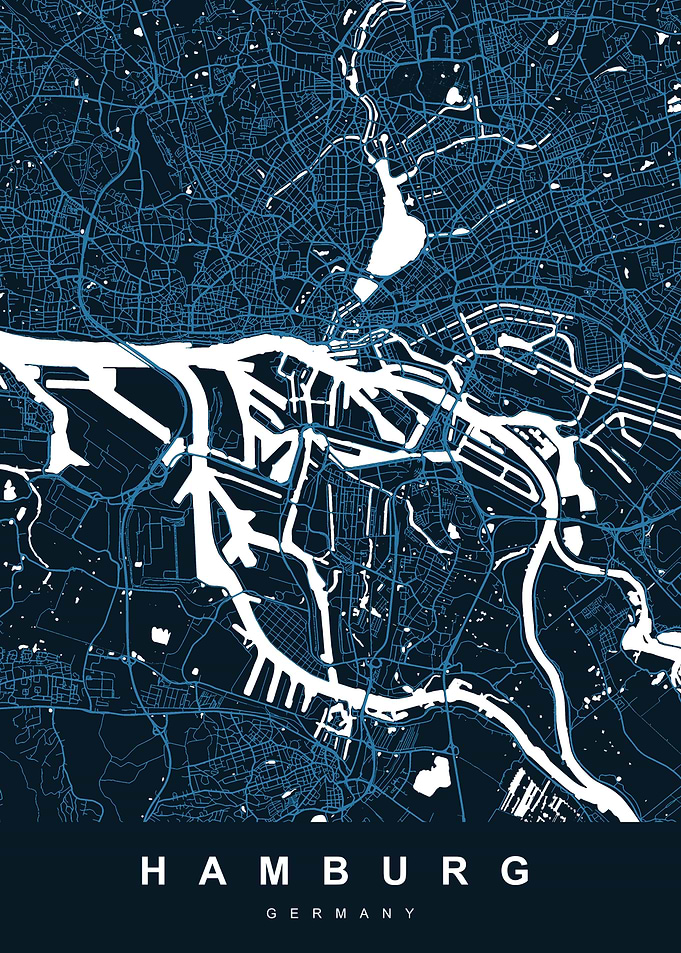 HAMBURG City Map Germany
