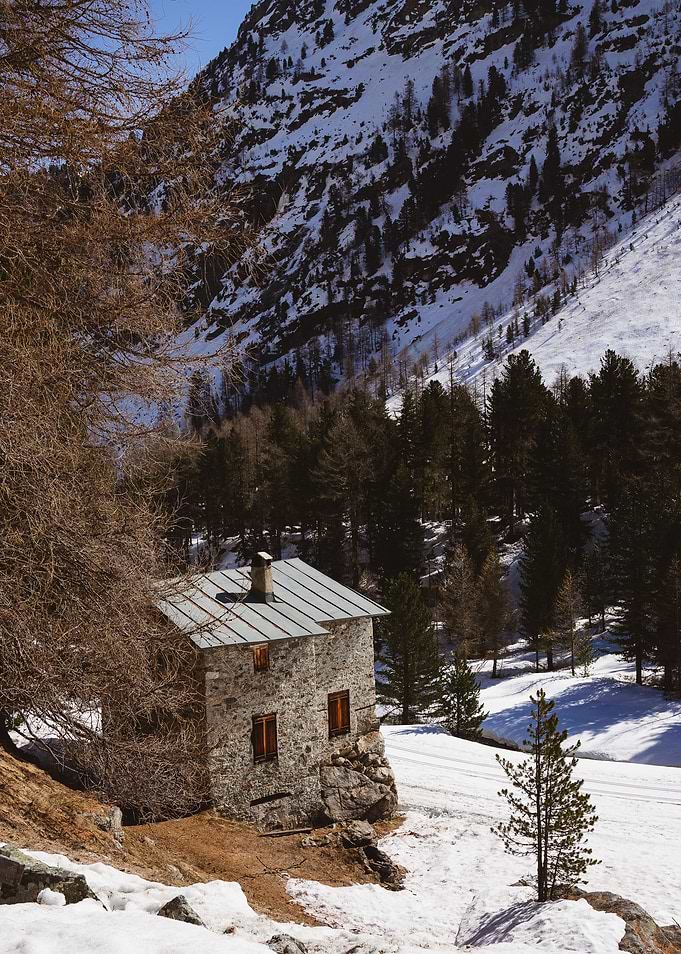 house in snow