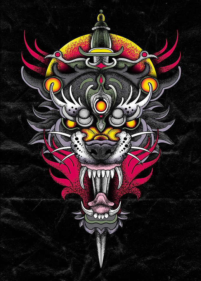 wolf neotraditional tattoo