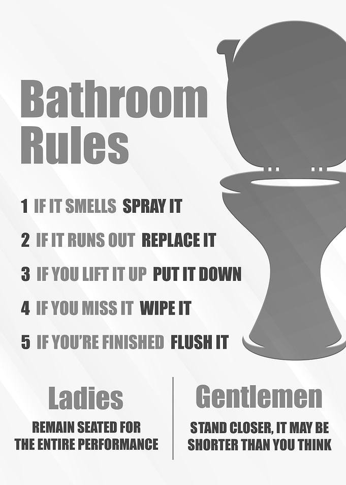 Bathroom Rules Funny Sign