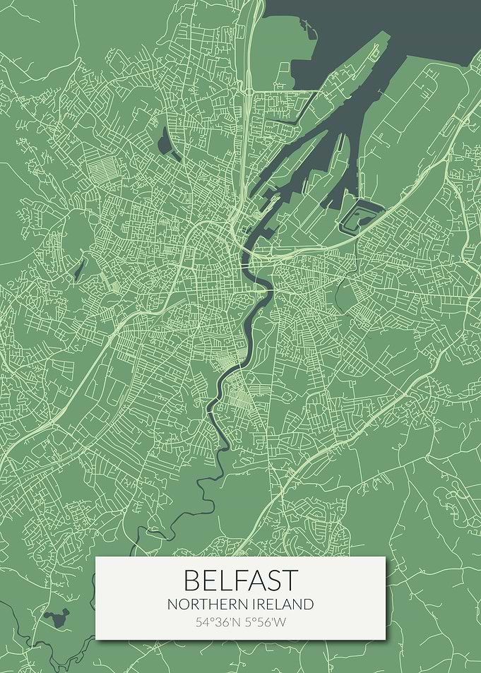 Belfast Map Green