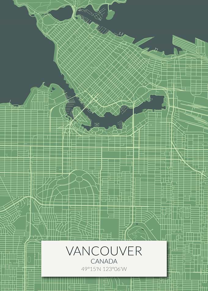Vancouver Map Green