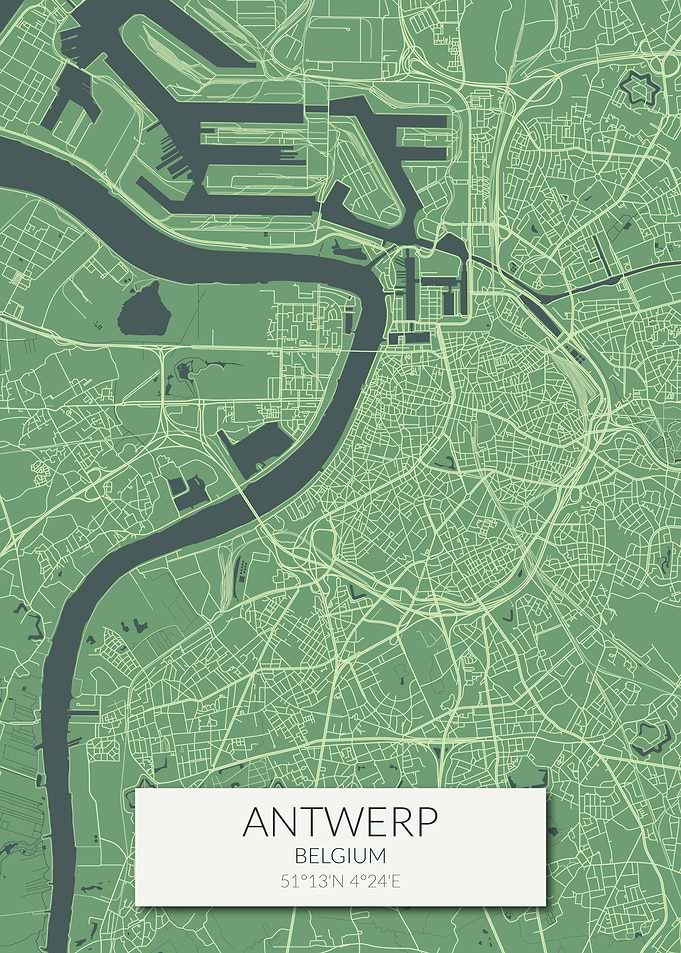 Antwerp Map Green