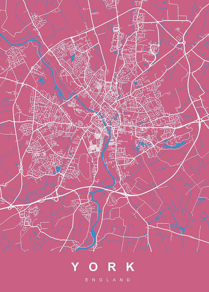 YORK City Map England UK