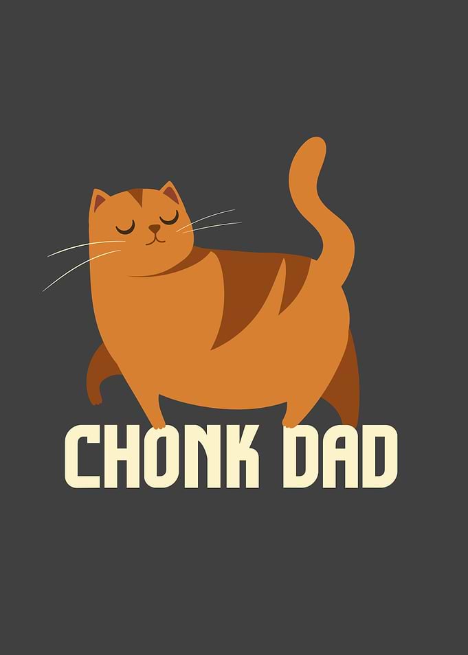 Chonk Cat Dad Funny Retro