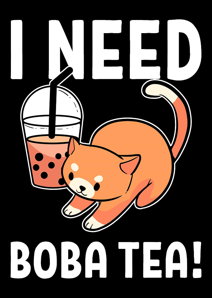Boba Tea Boba Tea and Cat