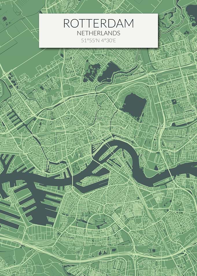 Rotterdam Map Green
