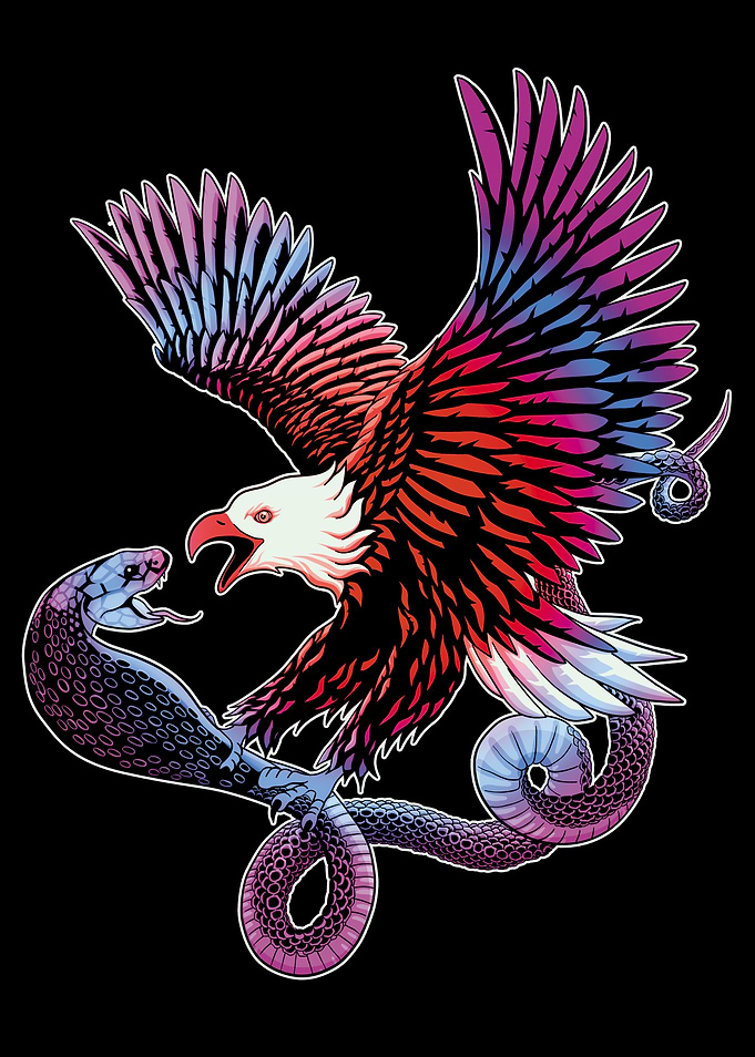 Eagle and Snake Multicolor