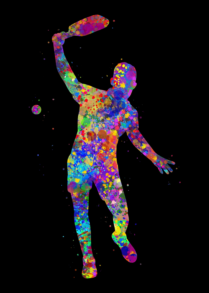 Pickleball watercolor art