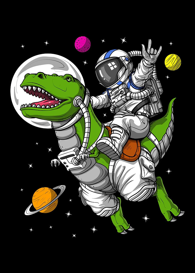 Astronaut Riding Dinosaur