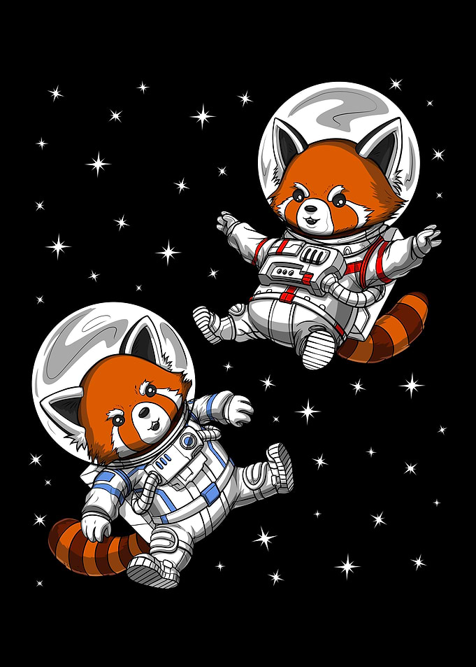 Red Panda Bear Astronauts