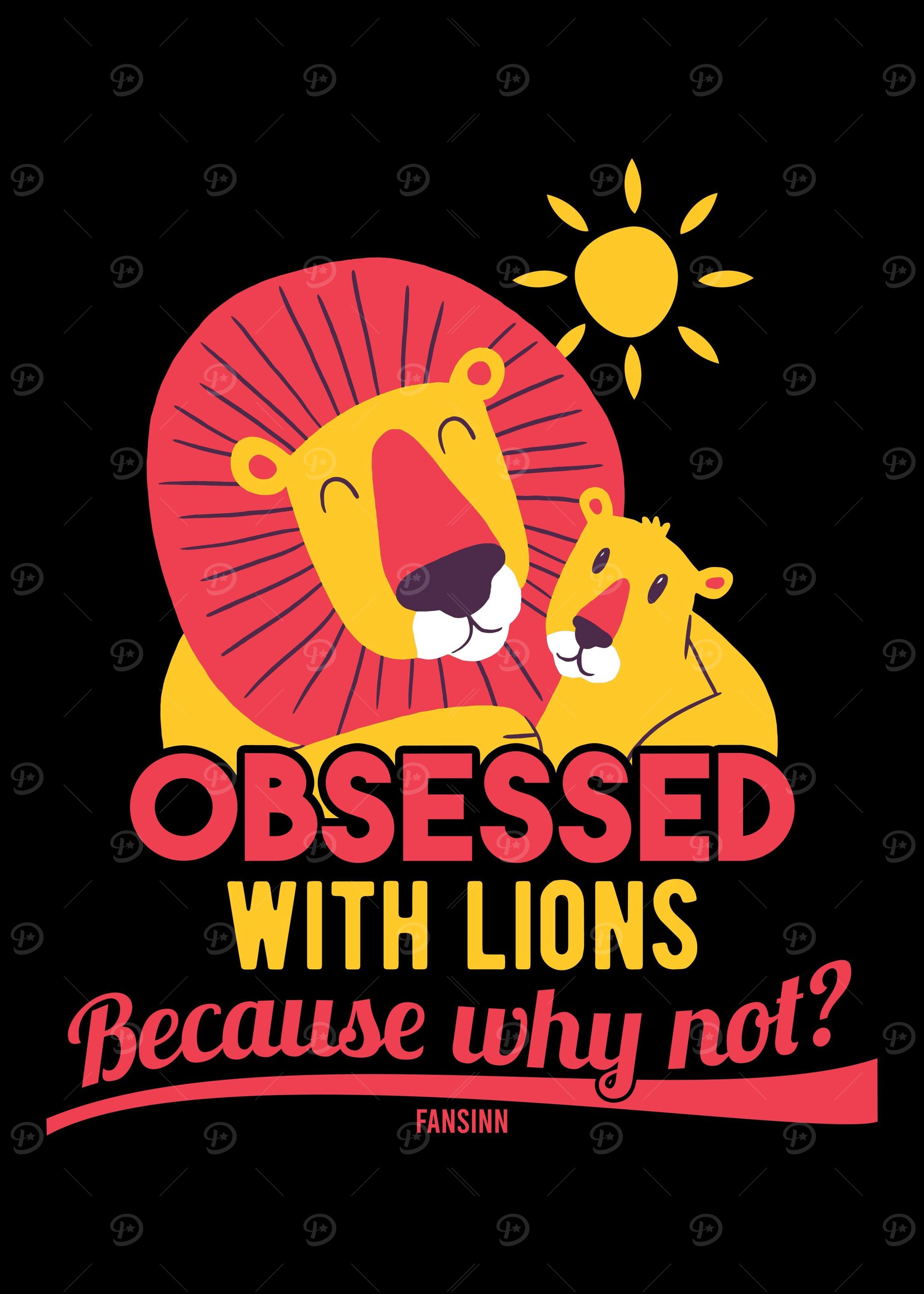 Mane lion family Dad Daugh