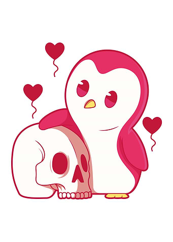 Penguin With A Skull